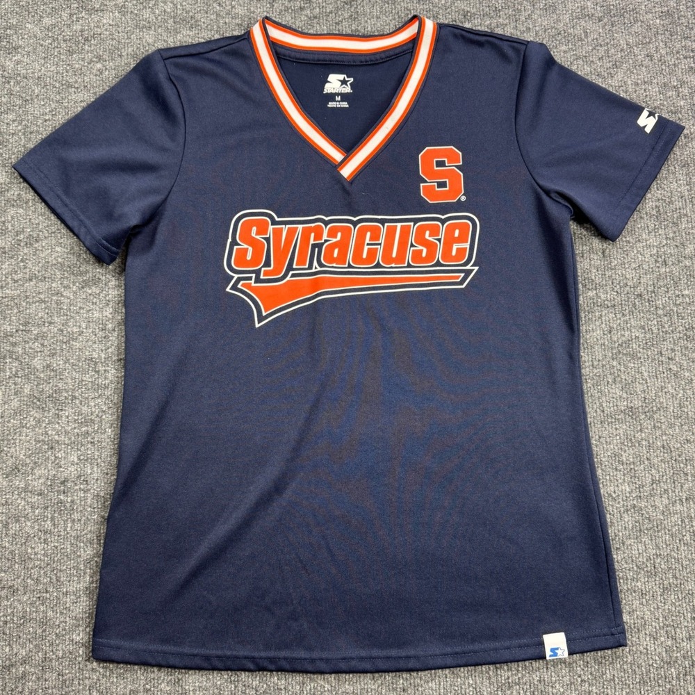 Syracuse Starter Jersey Womens M Navy Blue Orange NCAA College Football V Neck